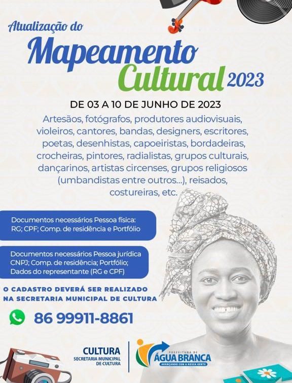 Prefeitura de Água Branca realiza atualização do mapeamento cultural de 2023