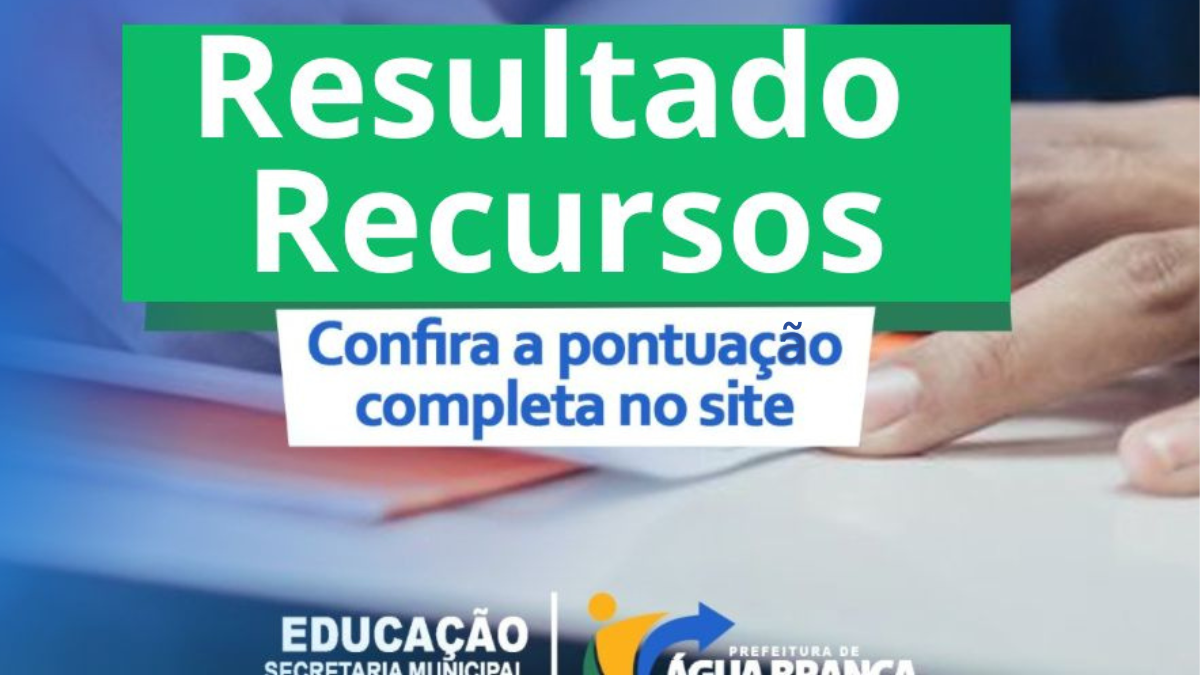 Prefeitura de Água Branca divulga resultado dos recursos para o processo seletivo de professores